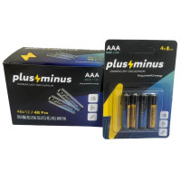 (только упаковкой) Батарейки Plus Minus AAA R03 Carbon, 1.5 В, 4 шт в блистере (BPM-4R03)