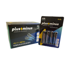 (тільки упаковкою) Батарейки Plus Minus AA R06 Carbon, 1.5 В, 4 шт у блістері (BPM-4R06)