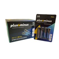 (только упаковкой) Батарейки Plus Minus AA R06 Carbon, 1.5 В, 4 шт в блистере (BPM-4R06)