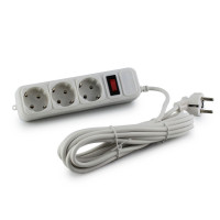 Фільтр мережі SP3, 3 розетки, 5 м, чорний/білий