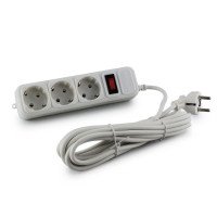 Сетевой фильтр SP3, 3 розетки, 5 м, черный/белый