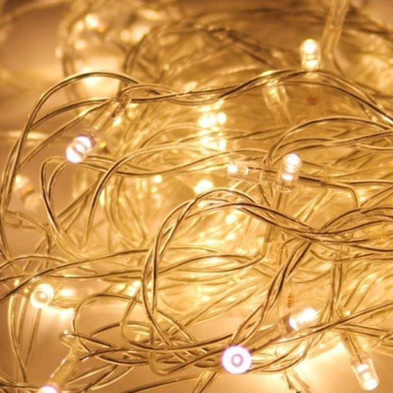 Гірлянда світлодіодна «Нитка», 20 м, 400 LED, тепле біле світло, білий провід, від мережі