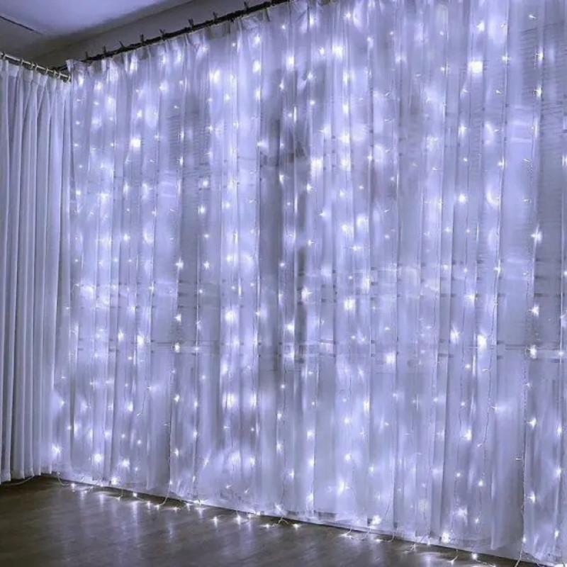Гірлянда світлодіодна «Штора» внутрішня, 3×2 м, 240 LED, білий світло, білий провід- Замовити за ціною 394 грн.