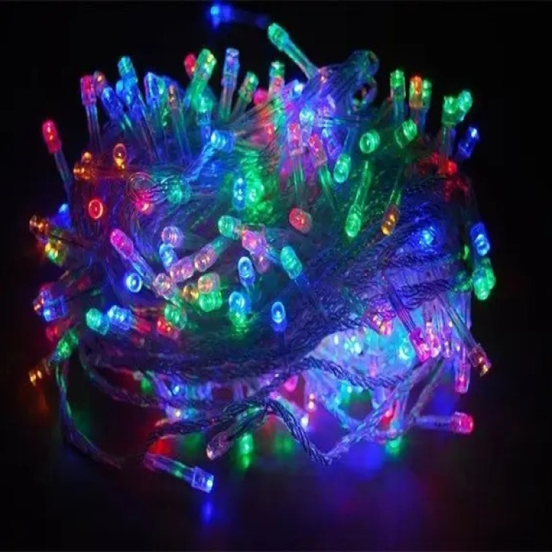 Гірлянда світлодіодна нитка на білому дроті, 45 м, 800 LED, мультицвіт, від мережі- Замовити за ціною 476 грн.