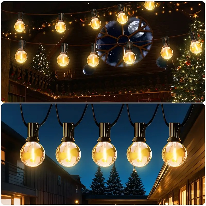 Гірлянда декоративна у вигляді круглих лампочок, 10 м, 20 LED, тепле жовте світло, від мережі