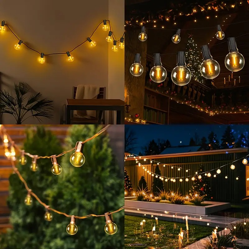 Гірлянда декоративна у вигляді круглих лампочок, 10 м, 20 LED, тепле жовте світло, від мережі