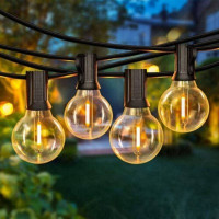 Гирлянда декоративная "Лампочки", 10 м, 25 LED, тёплый жёлтый свет, от солнечной батареи