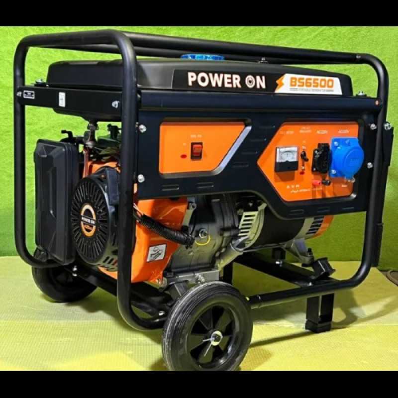 Бензиновый генератор POWER ON BS6500, 5.5 кВт, 23 л, 16 л.с., ручной запуск