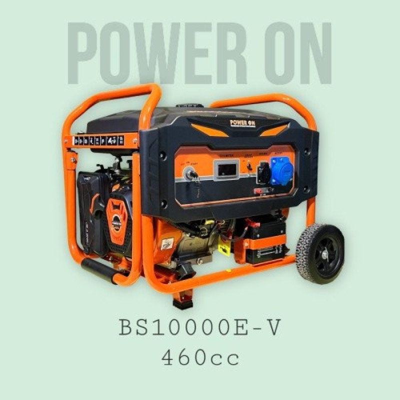 Бензиновий генератор POWER ON PRO BS10000EV, 8.0 кВт, 25 л, електростартер, 460 см³