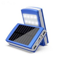 Повербанк із сонячною панеллю, 30000 мА·год, 2 USB, LED-панель, ліхтарик