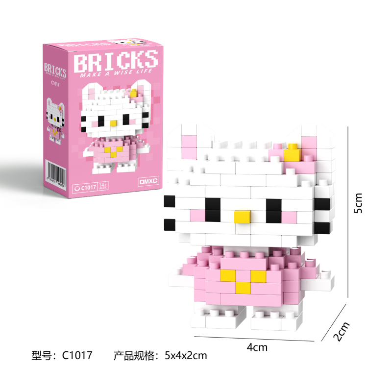 Конструктор BRICKS Hello Kitty «Кітті» рожева 5×4×2 см C1017