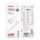 Кабель Borofone BX121, USB Type-C/USB Type-C, 60 Вт, 1 м
