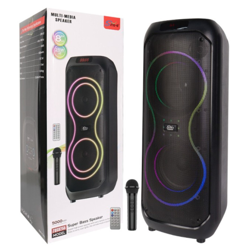 Bluetooth-колонка SPS ZQS-8255, с караоке и RGB-подсветкой, модель ZQS-8255