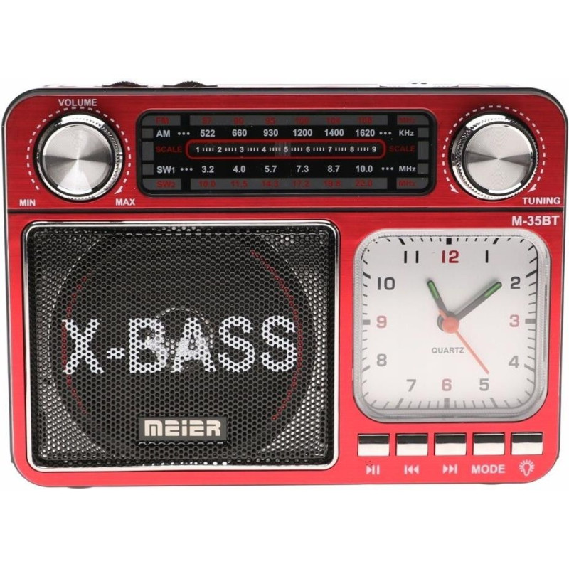 Радіо Meier M-35BT з ліхтариком, Bluetooth, MP3, USB