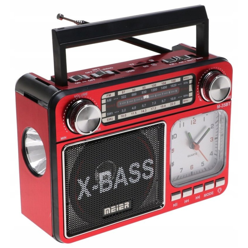 Радио Meier M-35BT с фонариком, Bluetooth, MP3, USB