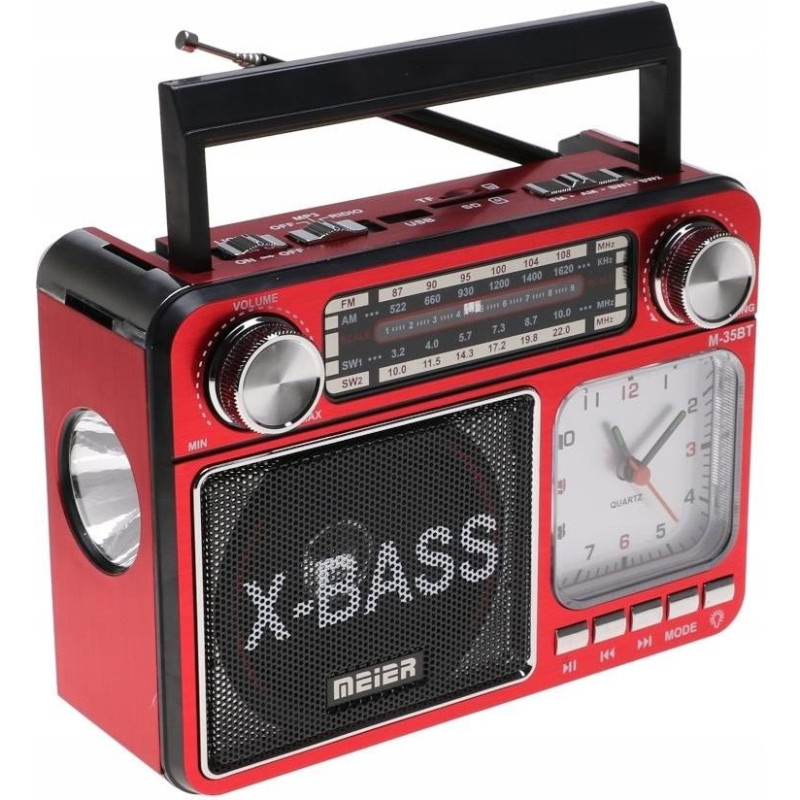 Радио Meier M-35BT с фонариком, Bluetooth, MP3, USB