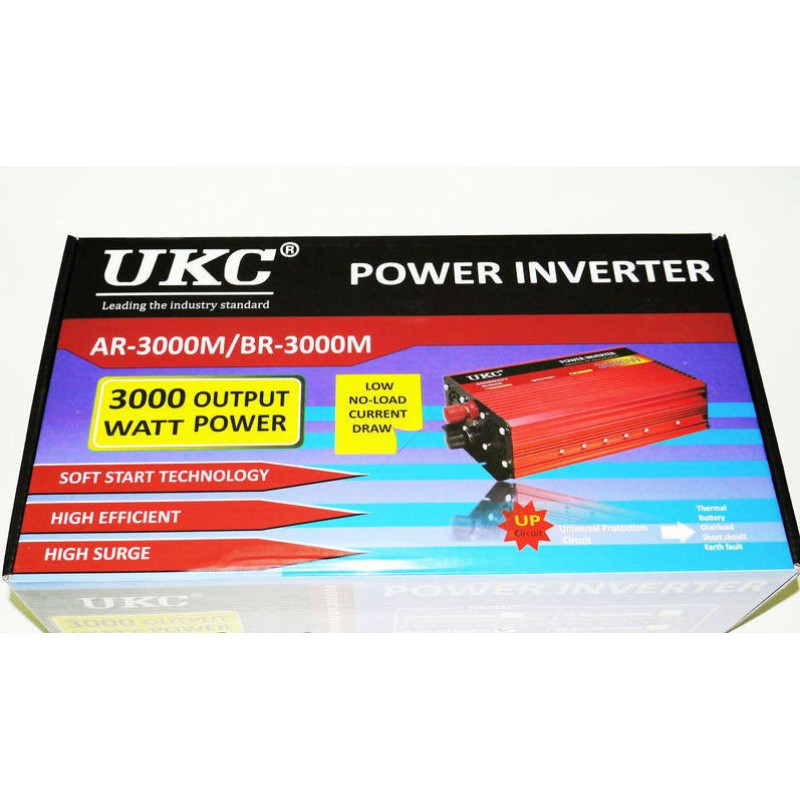 Перетворювач напруги AR 3000W, 12V-220V, з USB