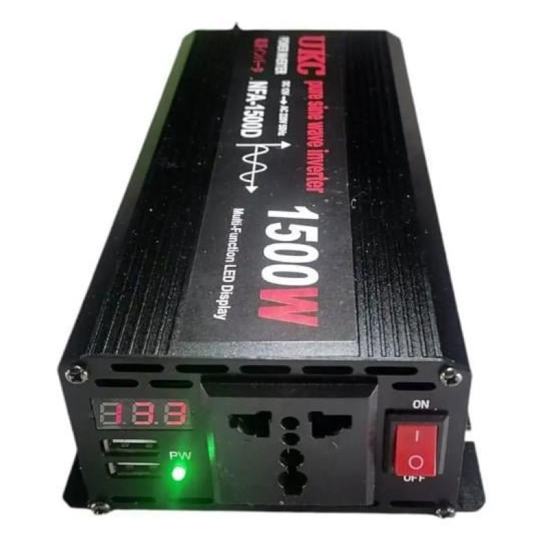 Перетворювач NFA-1500D, 12V-220V, чиста синусоїда, 1500 W