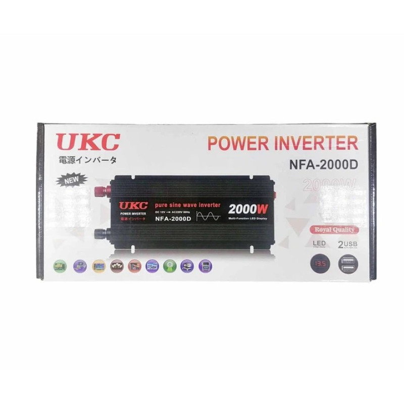 Инвертор 2000 W с чистой синусоидой UKC NFA-2000D, 12V–220V