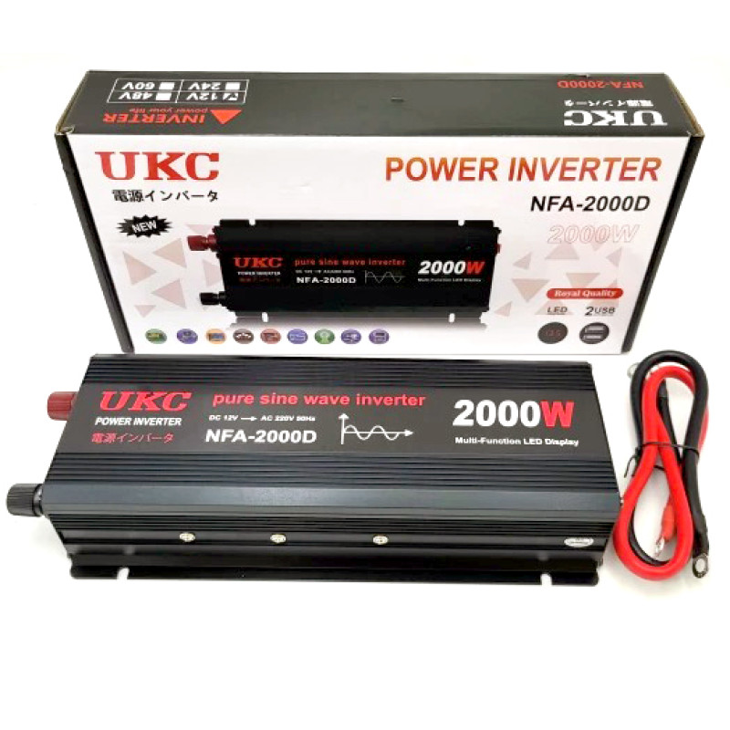 Инвертор 2000 W с чистой синусоидой UKC NFA-2000D, 12V–220V- Замовити за ціною 4576 грн.