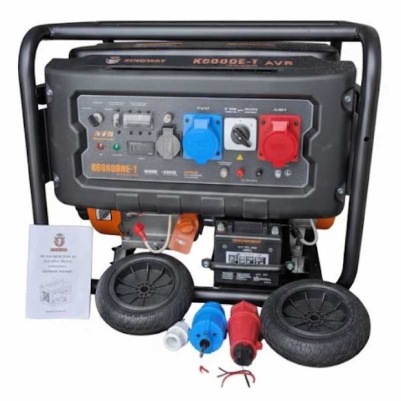 Бензогенератор KINGWAY K6000E-T, 6,0 кВт, 230/400 В