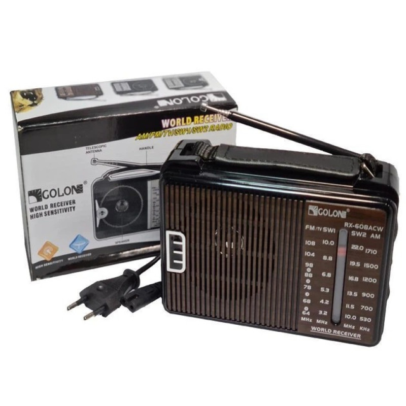 Радіоприймач Golon RX-608AC, FM/TV/SW1/SW2/AM