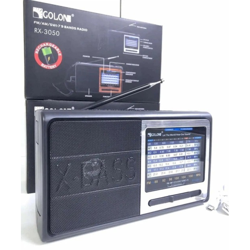 Радиоприемник Golon RX-3050, с встроенным аккумулятором, FM/AM/SW- Замовити за ціною 437 грн.