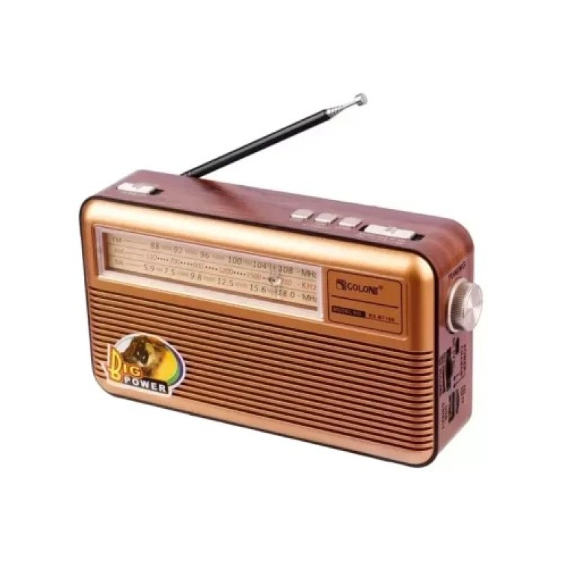 Радіоприймач ретро Golon RX-BT169, FM/AM/SW, USB, 1300 mAh