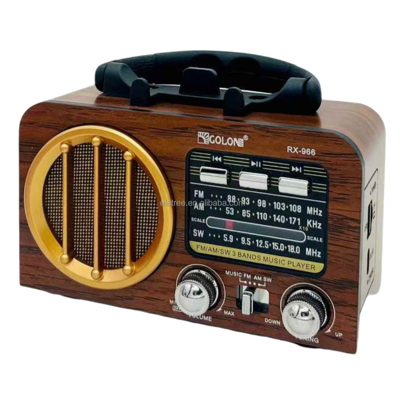 Радіоприймач Golon RX-966, Bluetooth, сонячна панель, акумулятор 18650