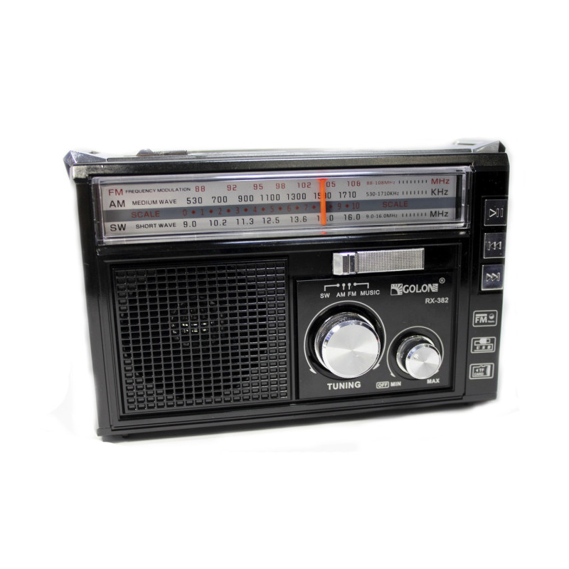 Радиоприемник Golon RX-382BT, Bluetooth, USB/SD, аккумулятор, LED-фонарь- Замовити за ціною 495 грн.