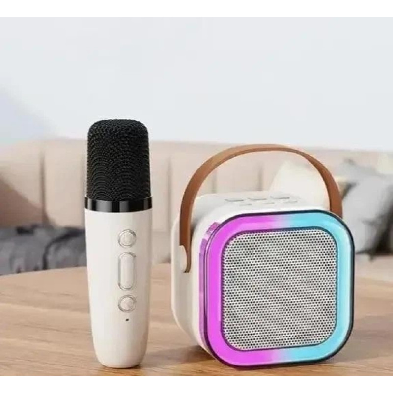 Портативна колонка караоке K52‑1, Bluetooth/SD/FM/AUX, мікрофон, підсвічування