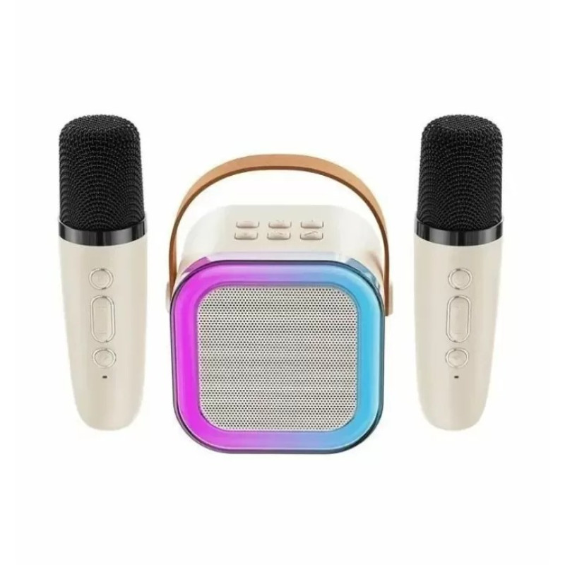 Портативна колонка караоке K52‑2, Bluetooth/USB/SD/FM/AUX, 2 мікрофони