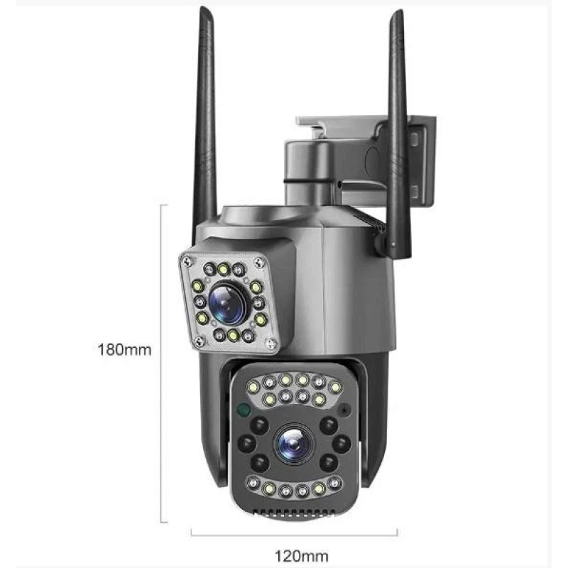 Смарт-камера вулична TS-32W, з подвійним об'єктивом, WiFi та RJ45, нічне бачення, IP66