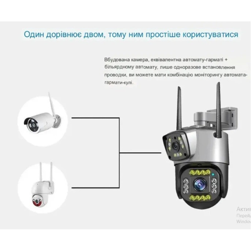 Смарт-камера вулична TS-31W, з подвійним об'єктивом, WiFi та RJ45