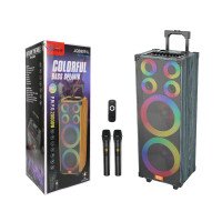 Колонка акустична ZQS9011L, 2×30 Вт, 2*10", з 2 бездротовими мікрофонами