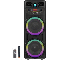 Колонка акустична ZQS10205, 2&times;20 Вт, 10"&times;2, з бездротовим мікрофоном