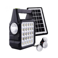 Портативна станція для зарядки GD 105, з сонячною панеллю та 3 LED лампами