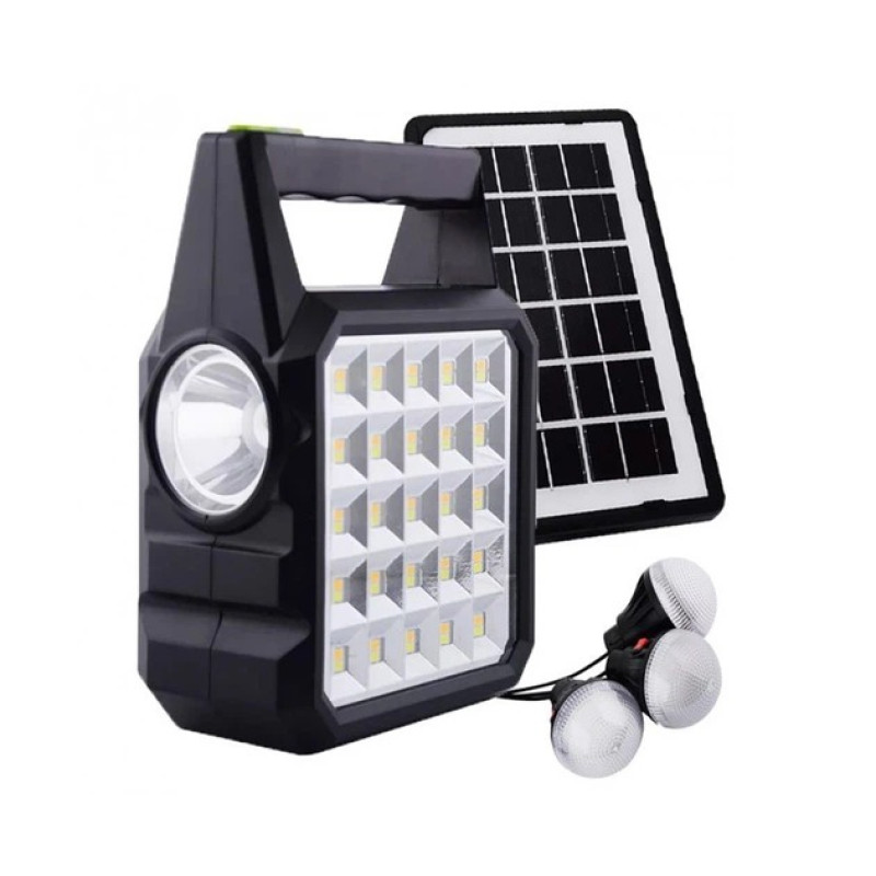 Портативна станція для зарядки GD 105, з сонячною панеллю та 3 LED лампами