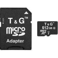 Карта пам'яті microSD 512 ГБ, Class 10, з адаптером SD