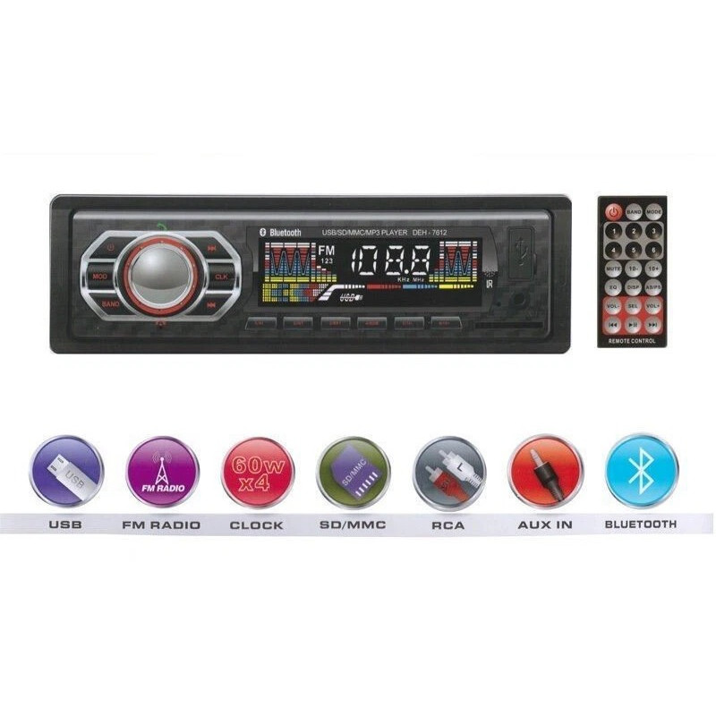 Автомагнітола CDX-7007, Bluetooth, FM/USB/SD/AUX, MP3, 60W×4