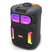 Портативна Bluetooth колонка MS-2065BT-W з бездротовим мікрофоном, USB, SD, FM, AUX, RGB-підсвічування, 25 Вт