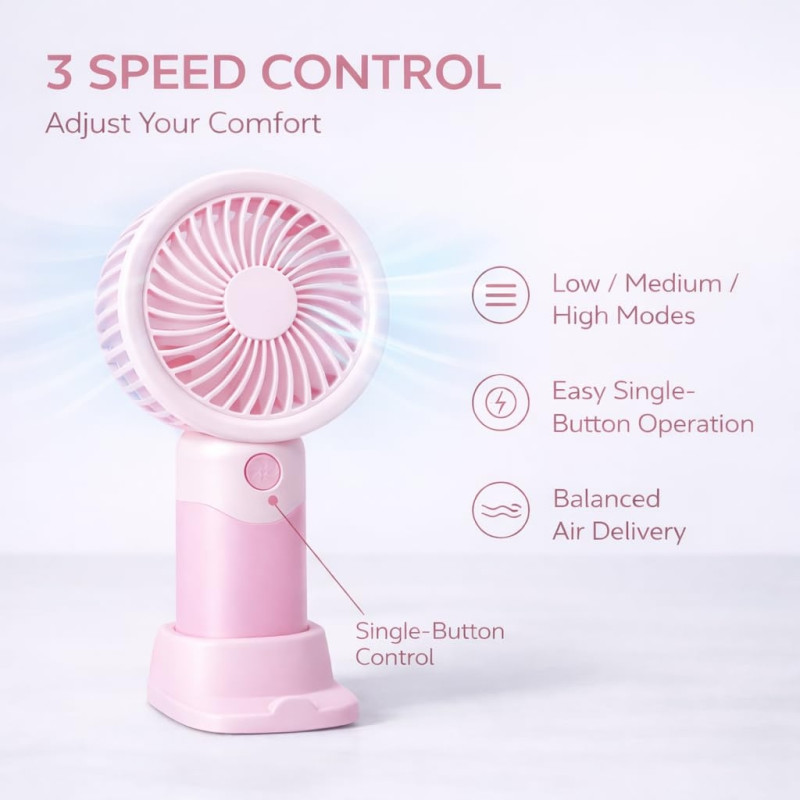 Мини-вентилятор ручной Mini Fan SD-30, с подставкой, 3 режима