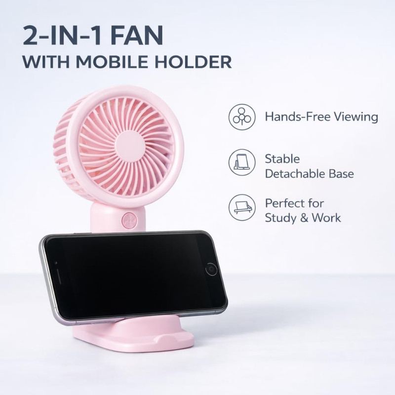 Мини-вентилятор ручной Mini Fan SD-30, с подставкой, 3 режима