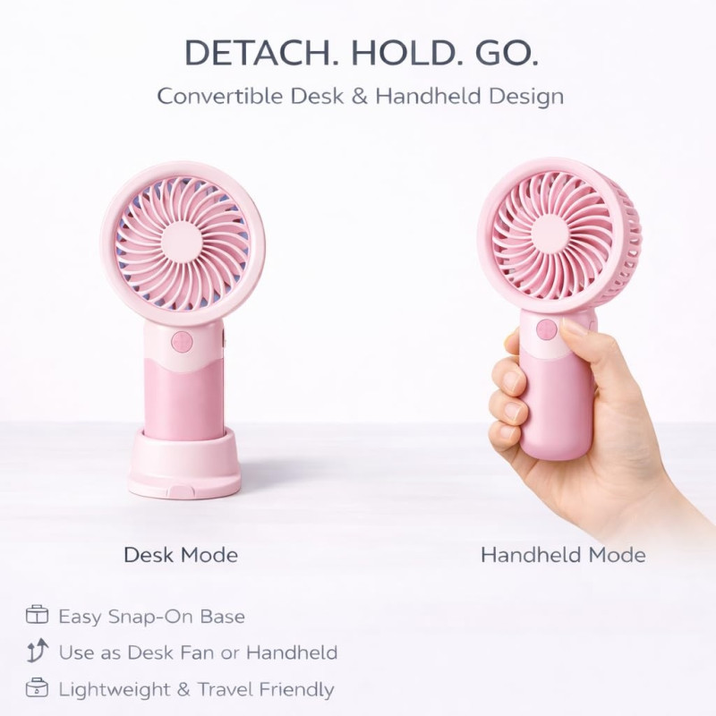 Мини-вентилятор ручной Mini Fan SD-30, с подставкой, 3 режима