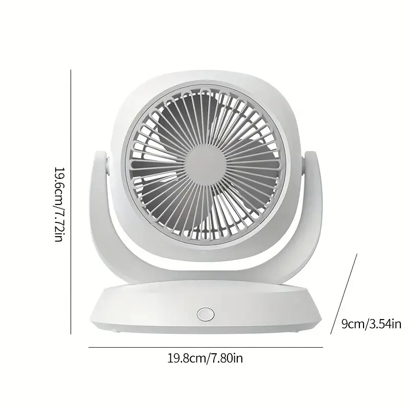 Вентилятор настільний Design Product Best F3, акумуляторний, 4 режими, поворот, Type-C
