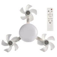 Вентилятор-лампа Drone Fan Light AT-3FD, з цоколем у патрон, пульт, 3 режими світла