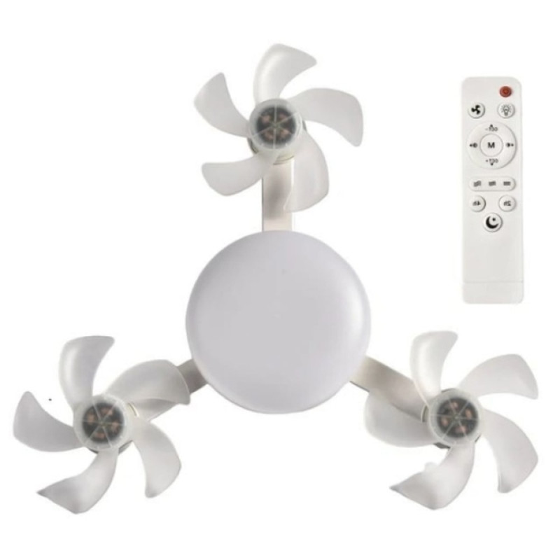 Вентилятор-лампа Drone Fan Light AT-3FD, с цоколем в патрон, пульт, 3 режима света