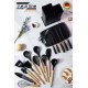 Набор кухонных принадлежностей Kitchenware Set 19 в 1 с ножами, ножницами и доской на подставке (LUX качество)