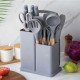 Набор кухонных принадлежностей Kitchenware Set 19 в 1 с ножами, ножницами и доской на подставке (LUX качество)