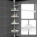 Полка угловая Multi Corner Shelf для ванной комнаты 4-ярусная, 210×34×22 см,- Замовити за ціною 555 грн.